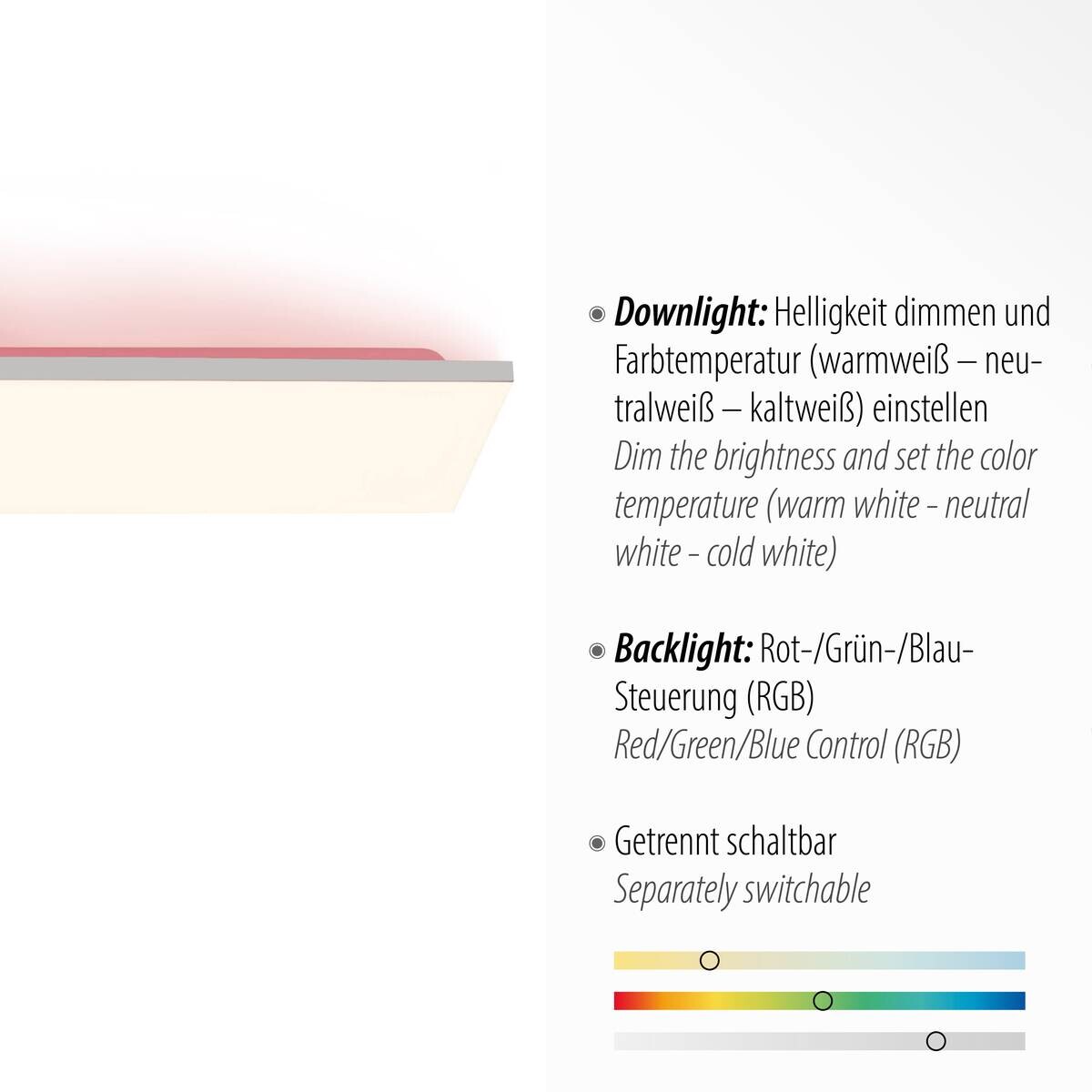 Just Light LED-Deckenleuchte weiß B/H/L: ca. 25x6,2x100 cm 2 Brennstellen