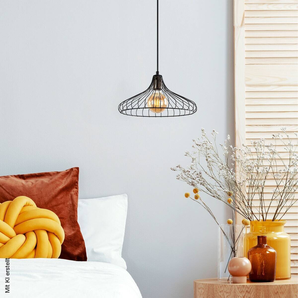 Opviq Pendelleuchte Depay-11250 schwarz Metall B/H/T/L/D: ca. 36x120x36x36x36 cm E27 1 Brennstellen