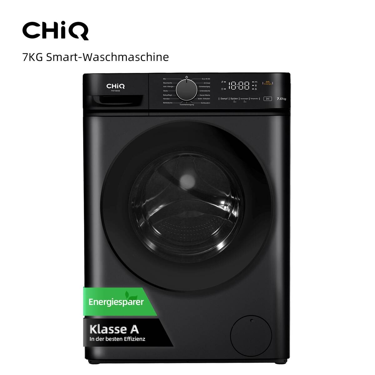 ChiQ Waschmaschine PW73863B schwarz B/H/T: ca. 60x85x46,5 cm ca. 7 kg
