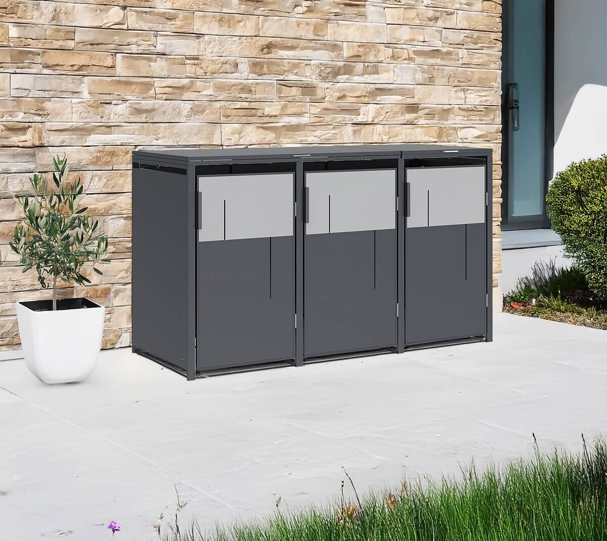 Westmann Mülltonnenbox Tonus anthrazit B/H/L: ca. 198x116x80 cm