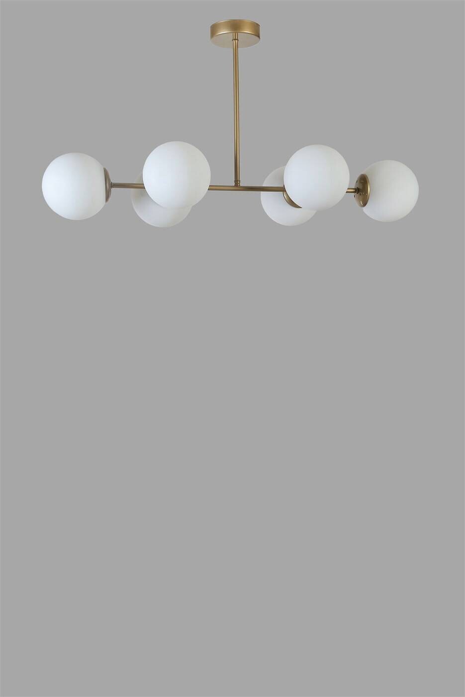 Pendelleuchte gold weiß Metall Glas B/H/T/L: ca. 15x65x15x90 cm E27 1 Brennstellen