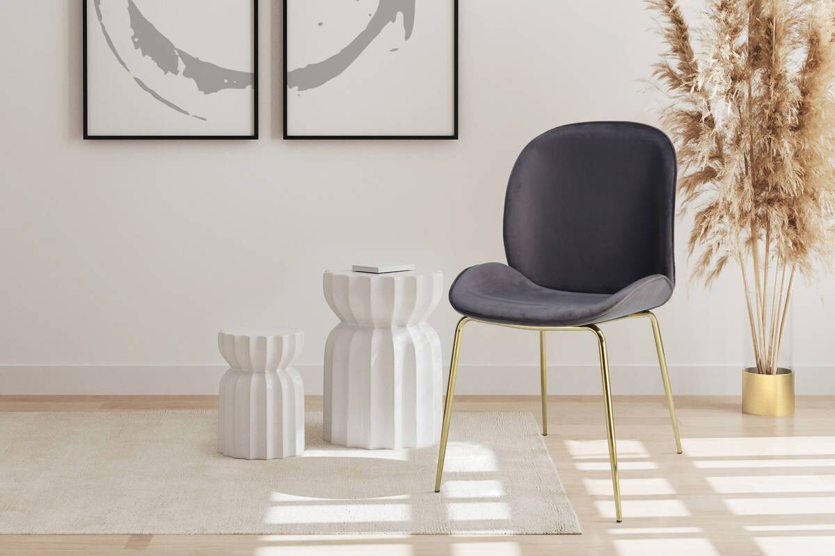 Stuhl Charlize 100 2er grau Microfaser B/H/T: ca. 48x87x59 cm