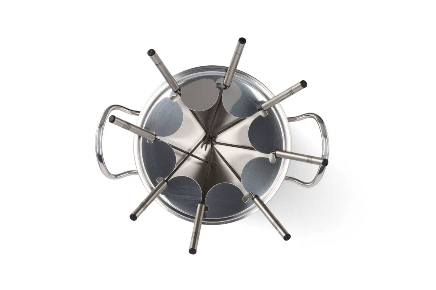 Mauviel 1830 Fondue Set silber Metall B/H/L: ca. 27x20x27 cm