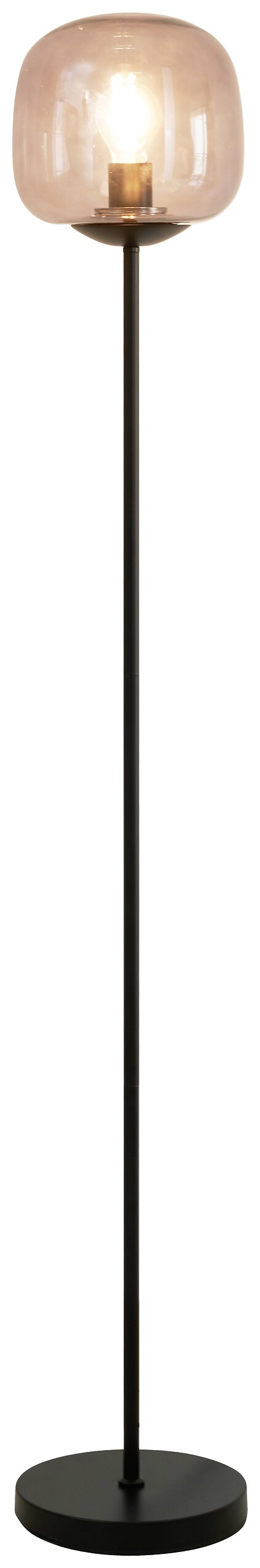 POCOline Stehlampe Ivern schwarz Metall Glas H/D: ca. 140x22 cm E27 1 Brennstellen