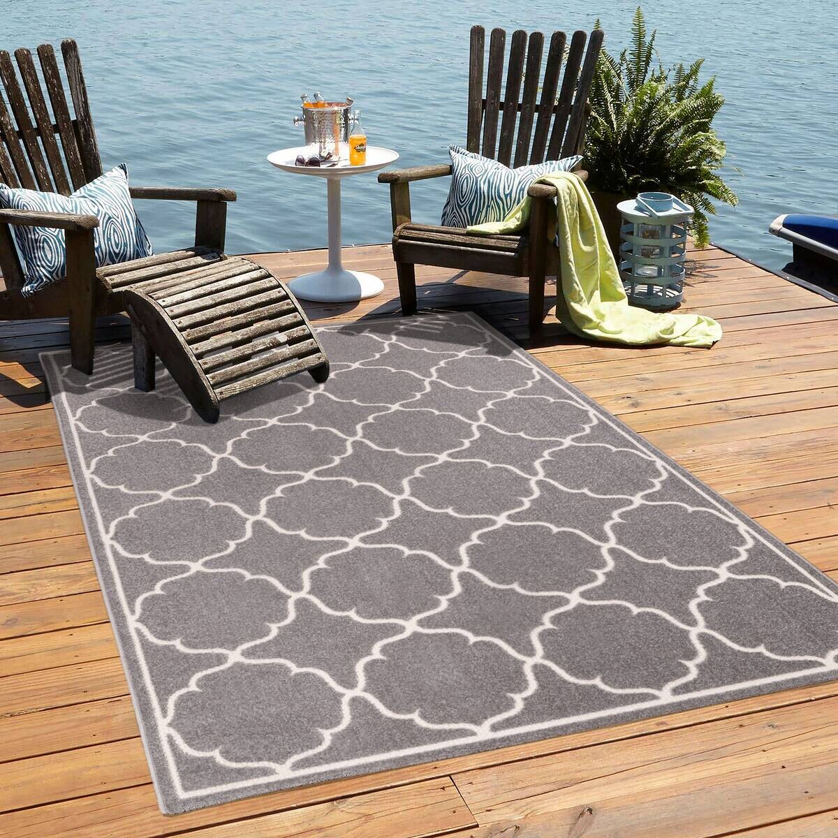 Sanat Outdoorteppich BERLIN hellgrau B/L: ca. 80x200 cm