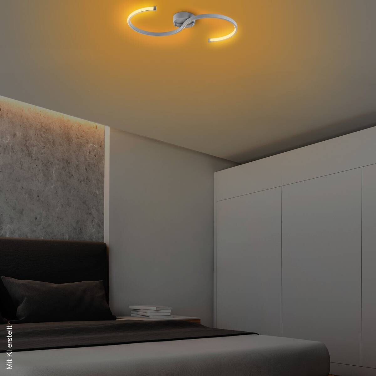 Opviq LED-Deckenleuchte grau B/H/T: ca. 25x51x5 cm