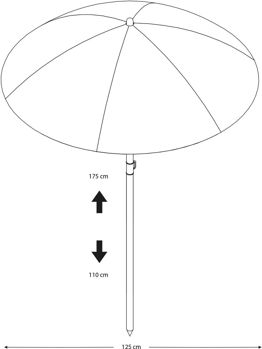 AXI Sonnenschirm regenbogen Kunststoff H/T: ca. 175x125 cm