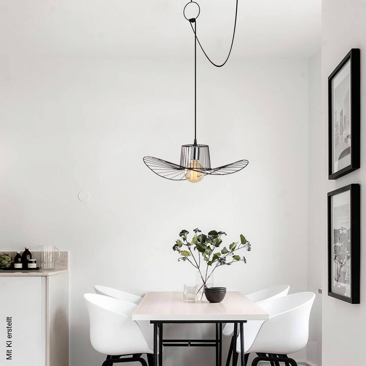 Opviq Pendelleuchte Tel-6726 schwarz B/H/T/L: ca. 108x82x15x108 cm E27 1 Brennstellen