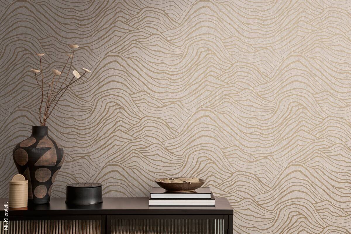 A.S.Creation Vliestapete beige grau gold B/H/D: ca. 53x1005x8,4 cm