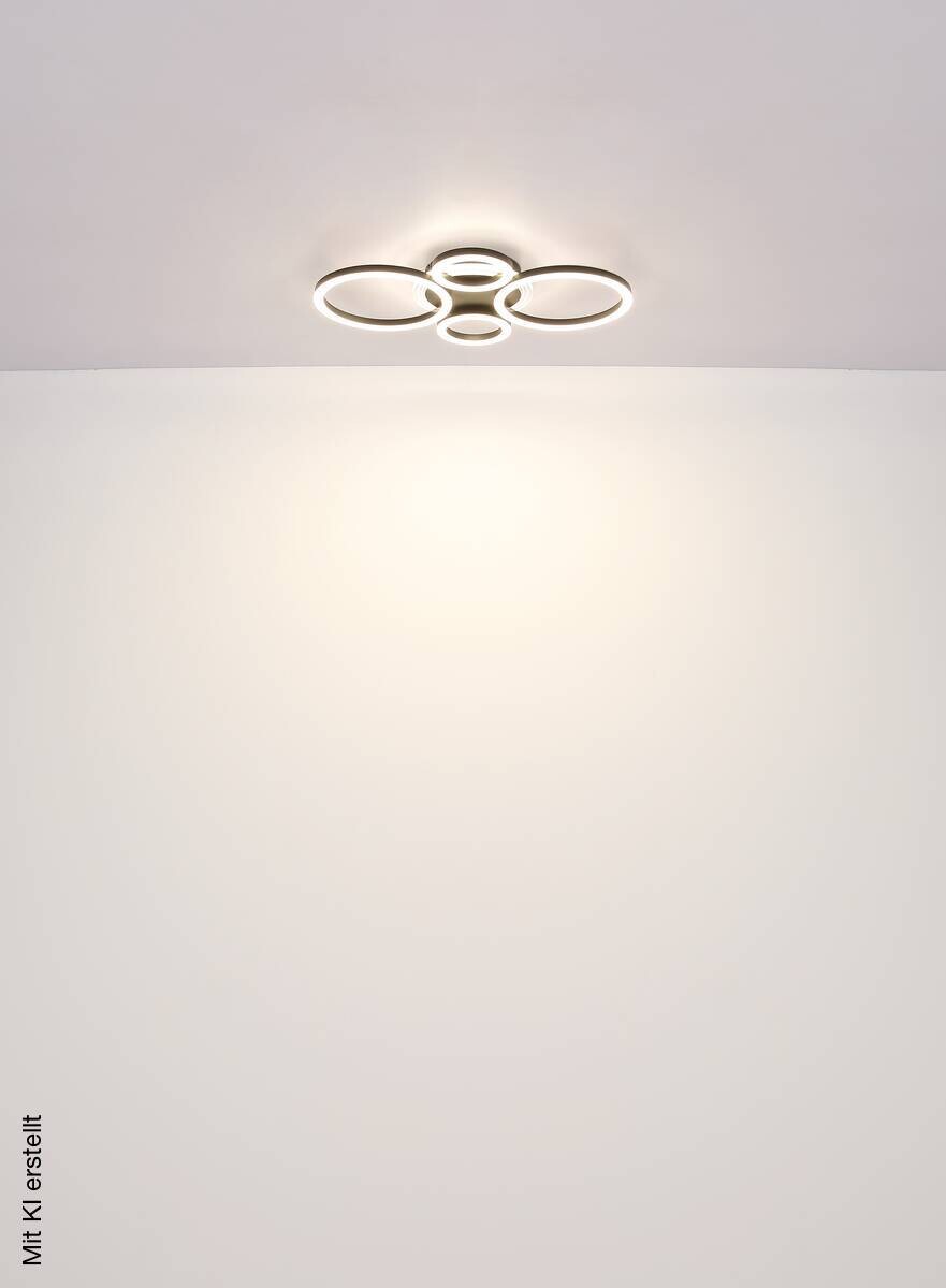 GLOBO LED-Deckenleuchte Loretta mattschwarz Metall Acryl B/H/L: ca. 35,5x6,1x53 cm
