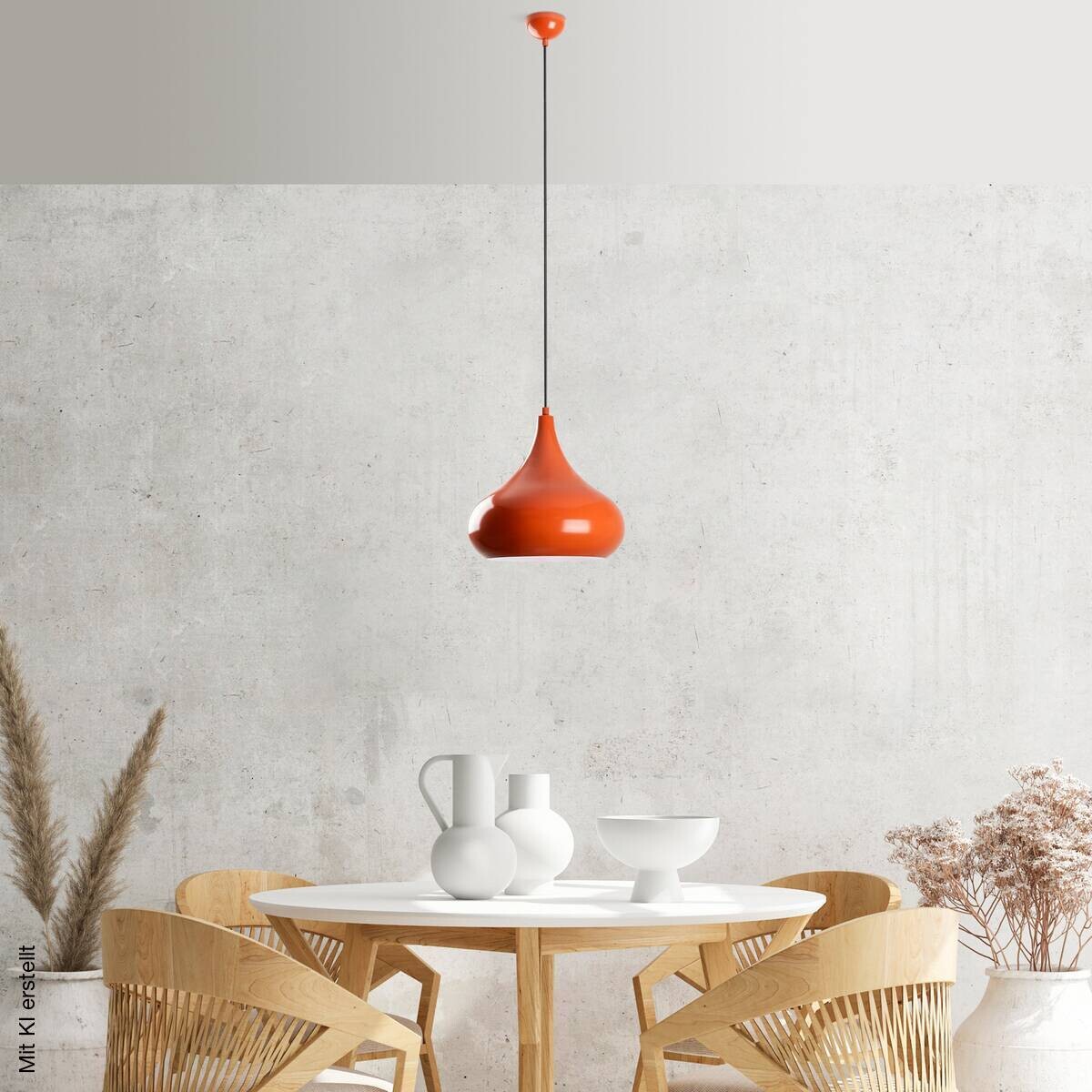Opviq Pendelleuchte orange B/H/T: ca. 30x126x30 cm E27 1 Brennstellen