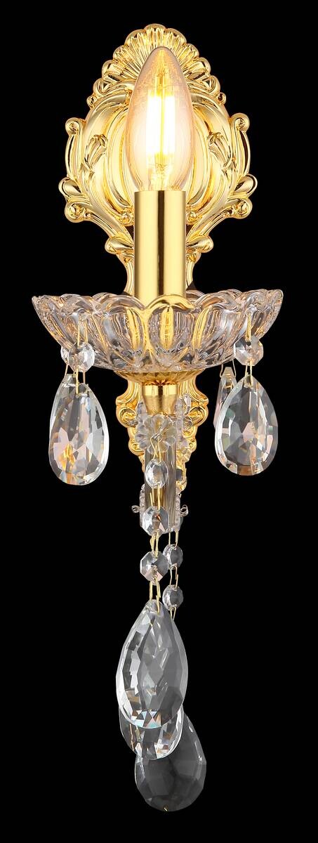 GLOBO Wandleuchte ROSALINDA messing Metall H: ca. 43 cm E14 1 Brennstellen