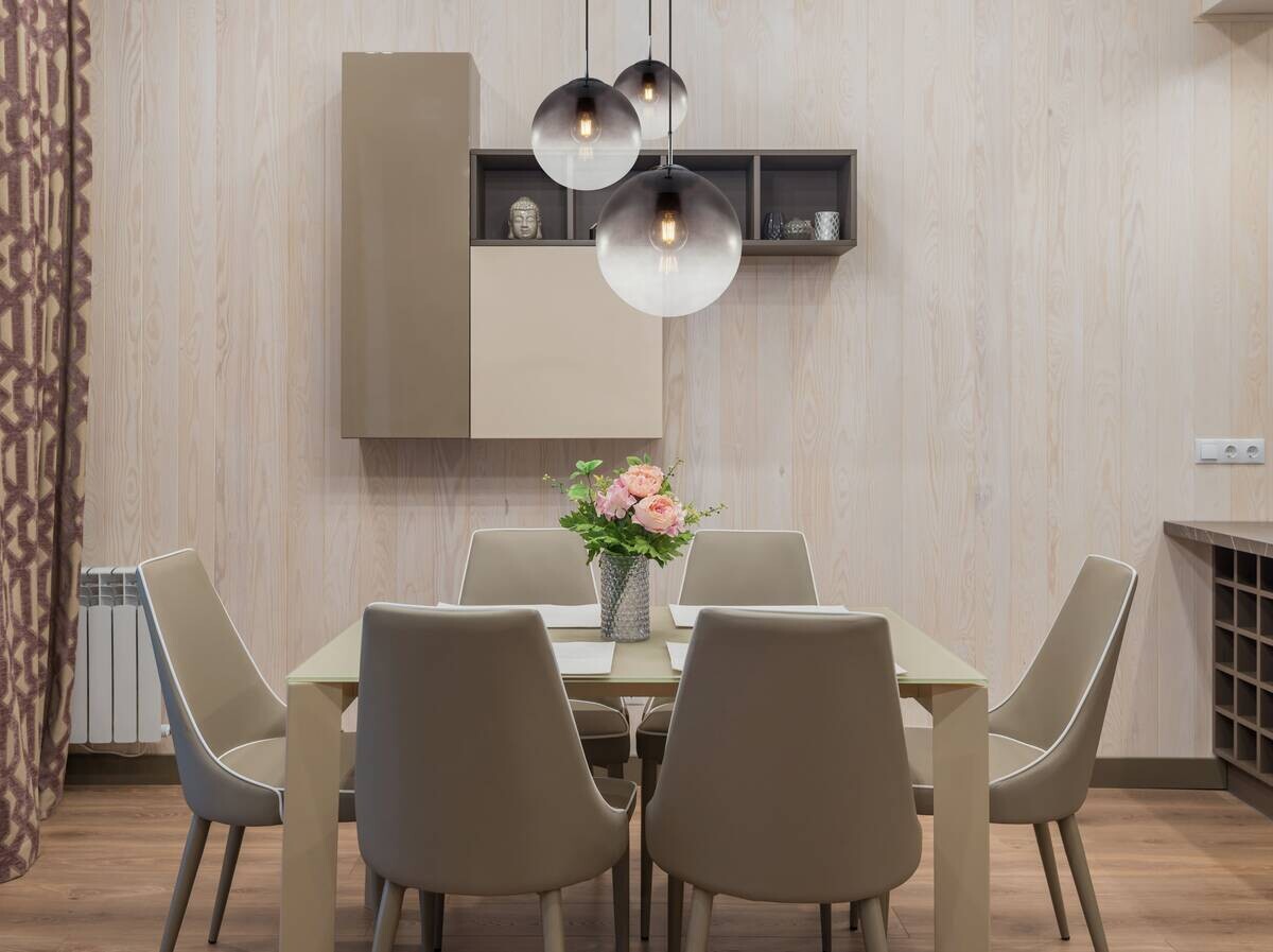 GLOBO Pendelleuchte Varus Chrom Rauchglas H/D: ca. 120x51 cm E27 3 Brennstellen