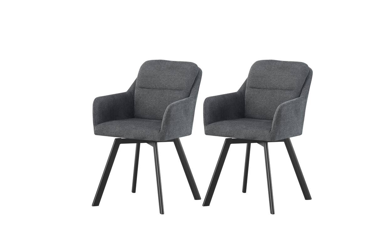 Stuhl SOPHIE, 2er Set anthrazit Stoff B/H/T: ca. 53x87x62 cm