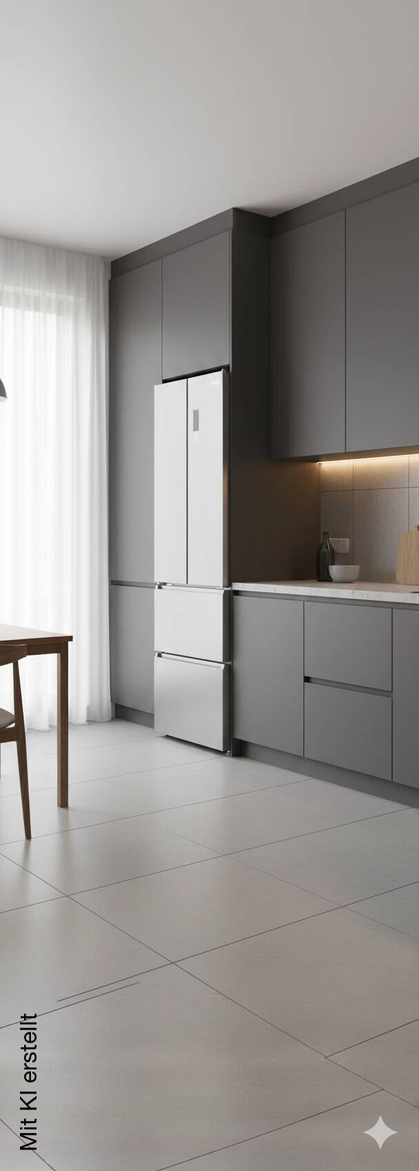 POCOline French-Door Kühl-/Gefrierkombination FD 185-395 EIXDNF EEK: E Spektrum: A bis G Kühlen: 258 Gefrieren: 137 41dB Inox B/H/T: ca. 59,5x185x68 cm