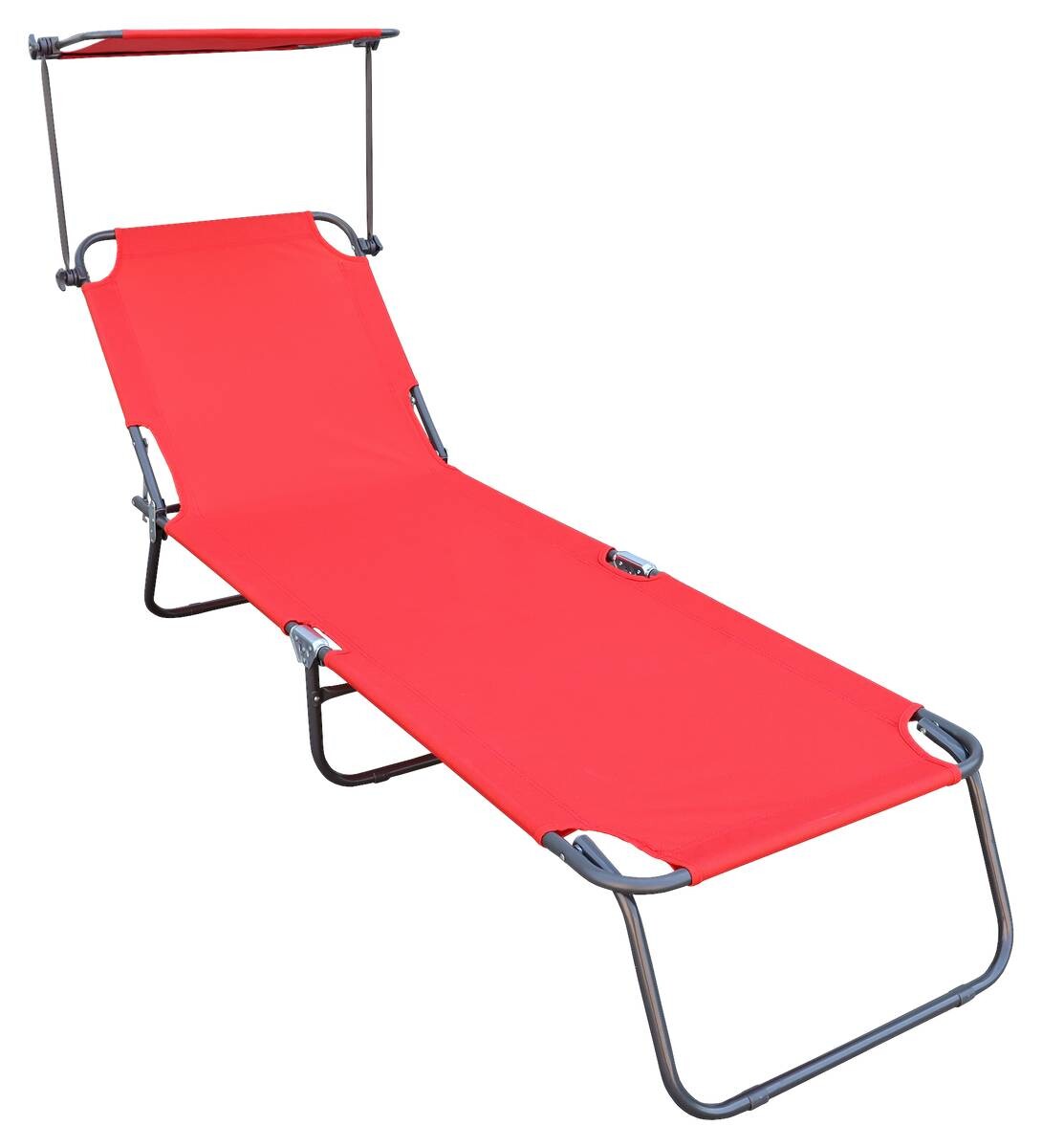 VCM Sonnenliege rot Polyester-Mischgewebe B/H/L: ca. 55x34x190 cm