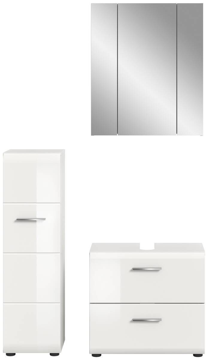 Badezimmer-Set Ice weiß weiß Hochglanz B/H/T: ca. 105x185x30 cm