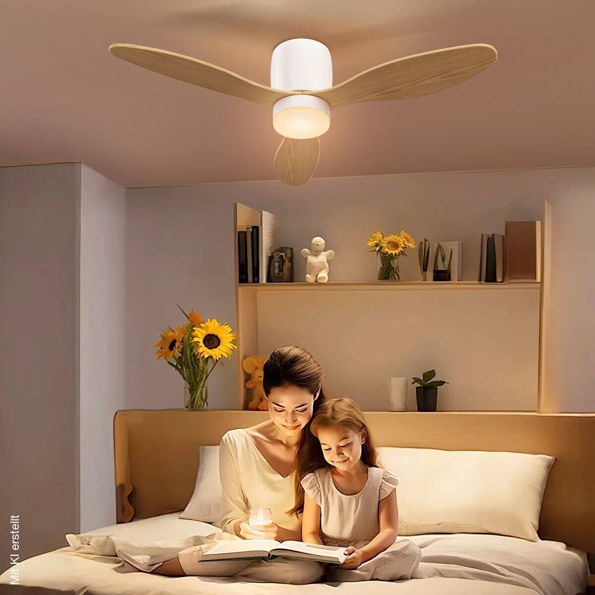 HOMCOM Deckenventilator natur B/H/L: ca. 115x20x115 cm max. 50 W