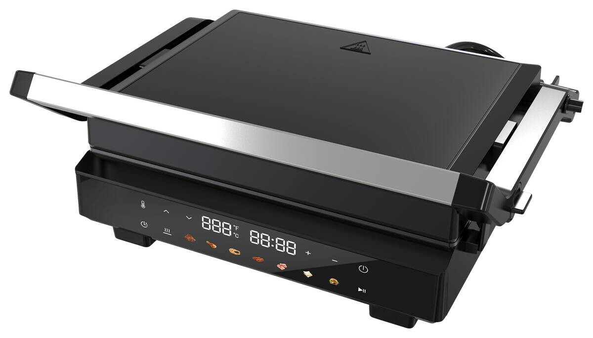 Emerio Kontaktgrill CG-133755.1 schwarz Metall Kunststoff B/H/L: ca. 29x15x35 cm