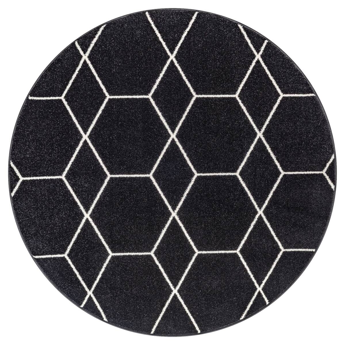Sanat Teppich Trellis schwarz D: ca. 150 cm