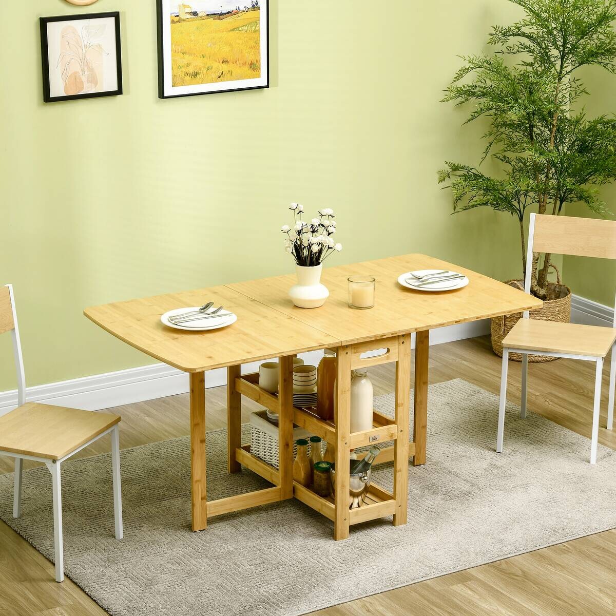 HOMCOM Klapptisch natur Bambus B/H/L: ca. 80x149,5x73,5 cm