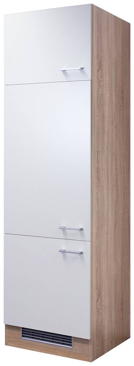 Kühlumbauschrank Samoa weiß Eiche Nachbildung B/H/T: ca. 60x200x57 cm