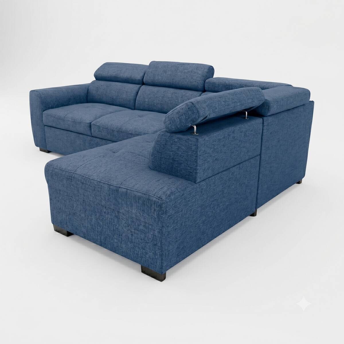 Ecksofa mit Bettfunktion und Bettkasten Ocean Webstoff B/H/T: ca. 245x184x87 cm