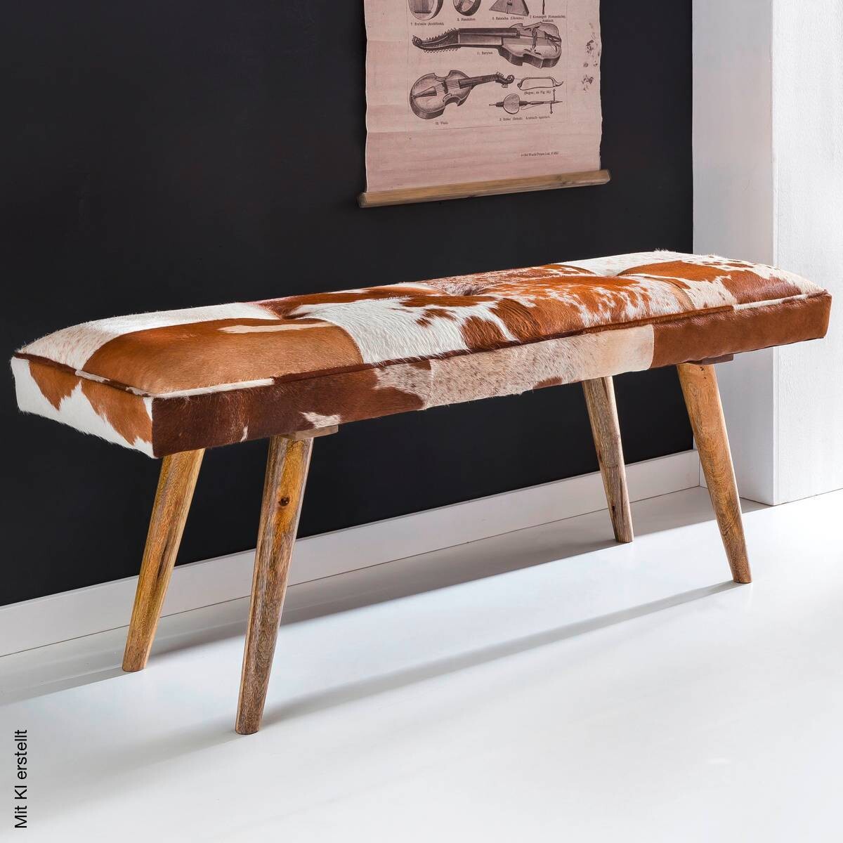 Wohnling Sitzbank natur Echtholz B/H/T: ca. 120x52x40 cm