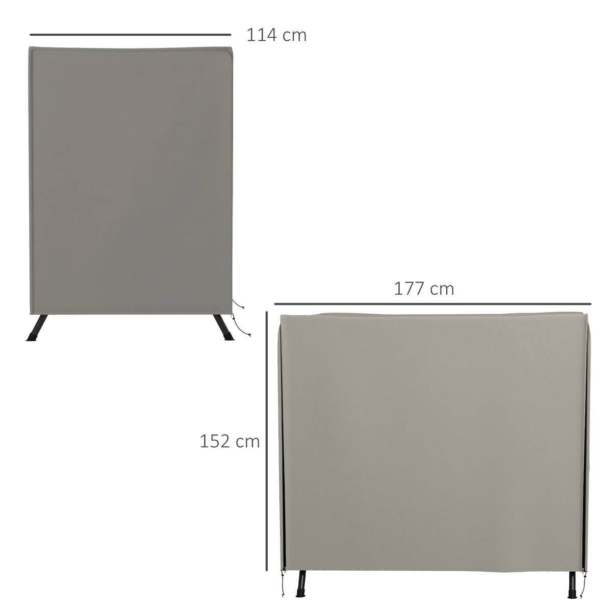 Outsunny Abdeckplane grau Polyester B/H/L: ca. 114x177x152 cm