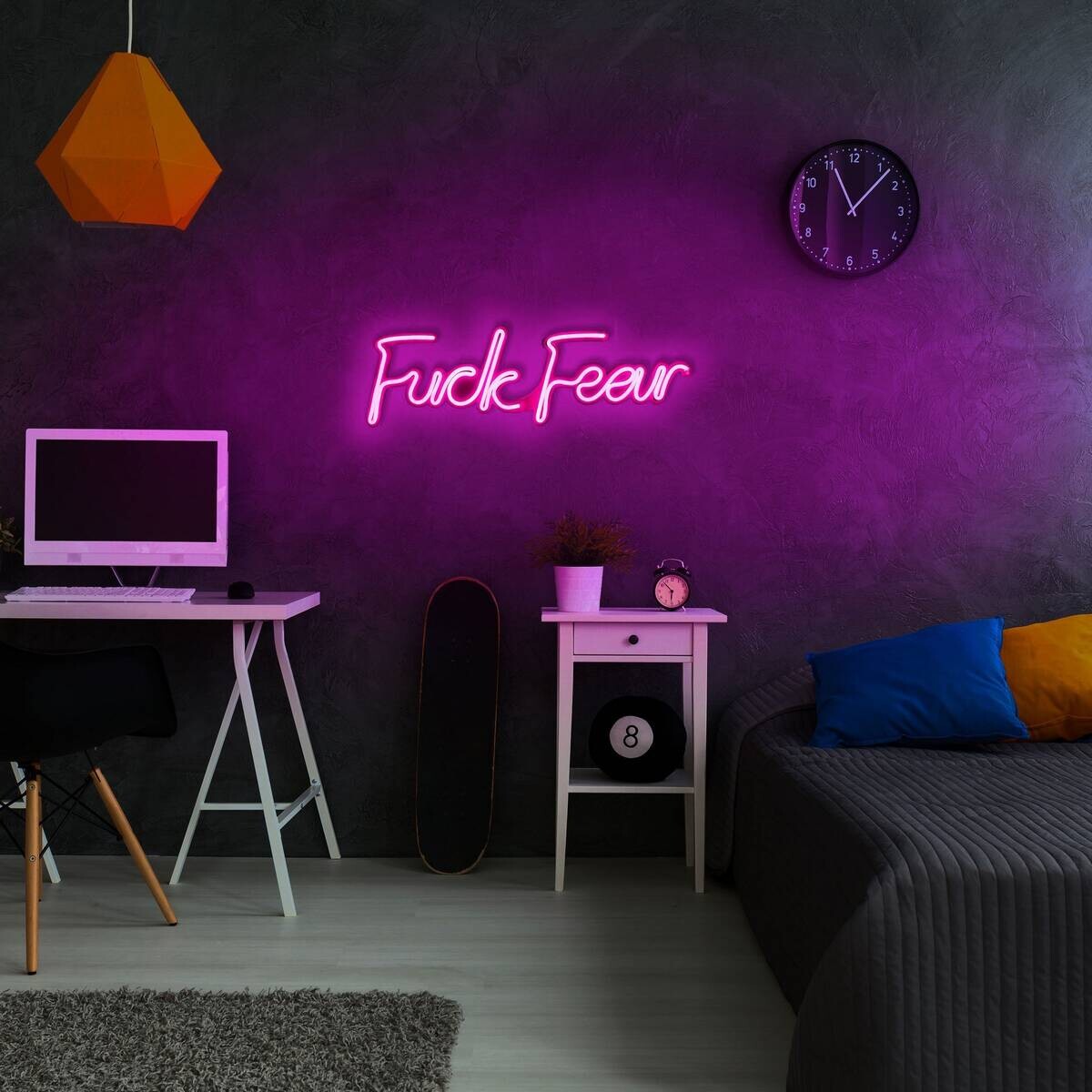 Opviq LED-Wandleuchte rosa PVC B/H/T/L: ca. 49x15,5x2x49 cm