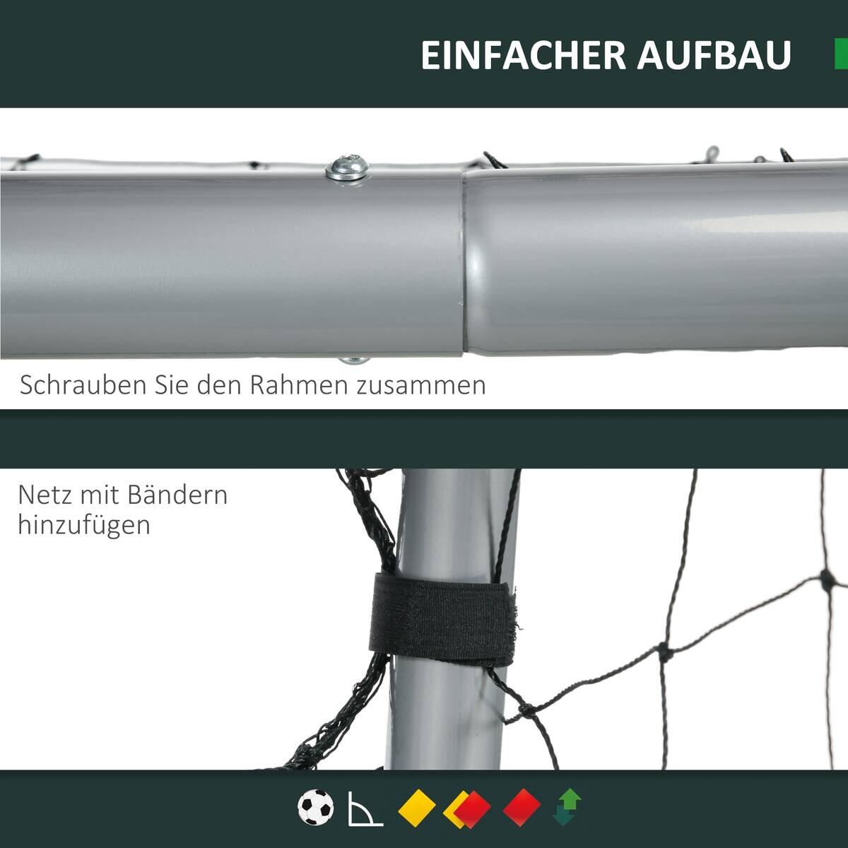 SPORTNOW Fußballtor grau Polyethylen B/H/L: ca. 85x160x240 cm