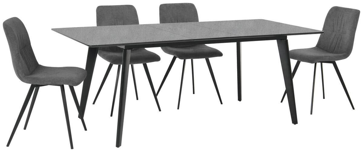Tischgruppe Tulsa Beton Optik anthrazit B/H/T: ca. 160x75x90 cm