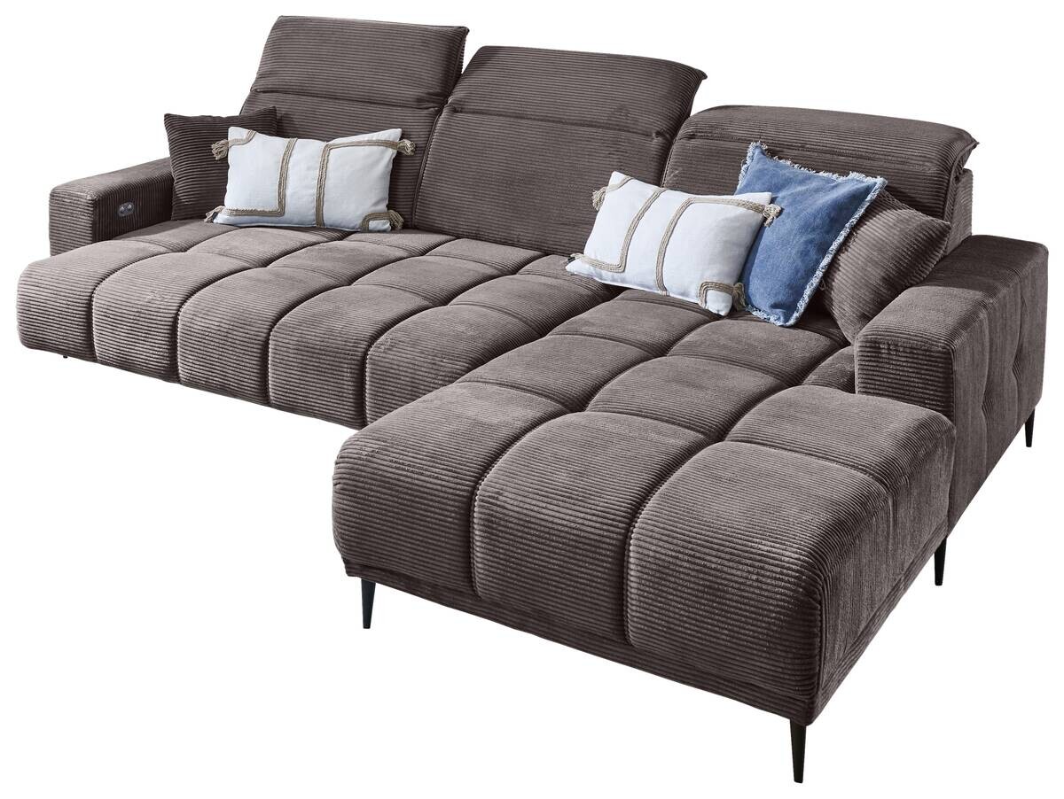 Ecksofa mit elektrischer Sitztiefenverstellung braun Polyester B/H/T: ca. 286x195x94 cm