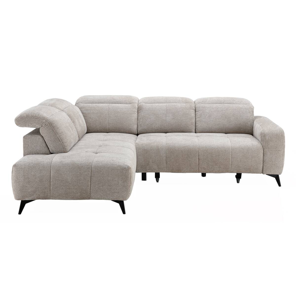 Ecksofa mit elektrischer Sitztiefenverstellung beige Polyester B/H/T: ca. 258x83x205 cm