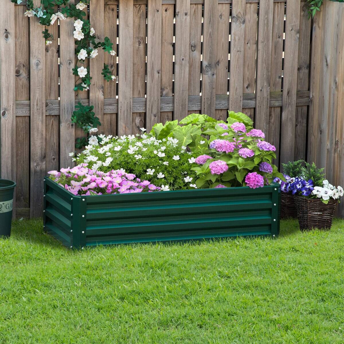 Outsunny Hochbeet grün Edelstahl B/H/L: ca. 60x120x30,5 cm