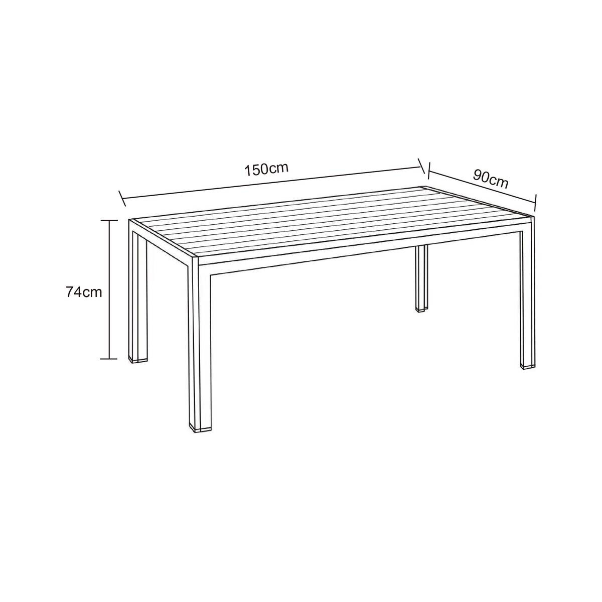 POCOline Gartentisch Mila schwarz Alu B/H/L: ca. 90x74x150 cm