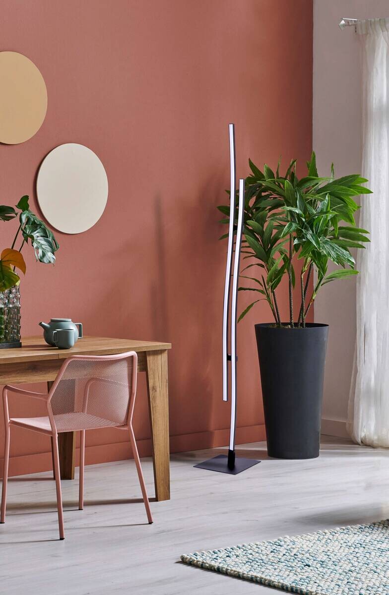 Näve Leuchten Stehlampe 2069722 schwarz Metall Kunststoff B/H/T: ca. 13x130x13 cm 2 Brennstellen