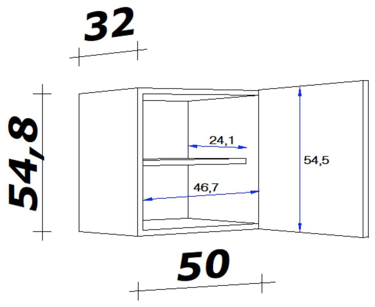 Flex-Well Hängeschrank Lucca weiß matt B/H/T: ca. 50x54,8x32 cm