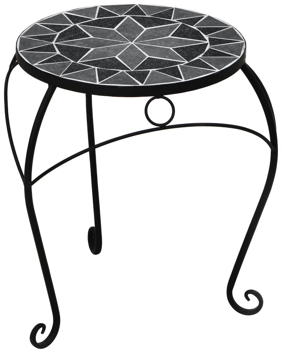 POCOline Beistelltisch Mosaik schwarz Metall H/D: ca. 33x27 cm