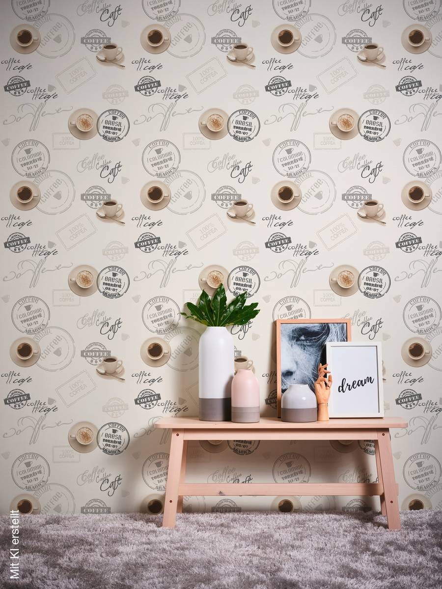 Vinyltapete Coffee beige B/L: ca. 53x1005 cm