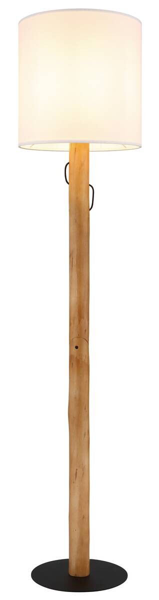 Stehlampe Cremium weiß natur Holz H/D: ca. 139x30 cm E14 1 Brennstellen
