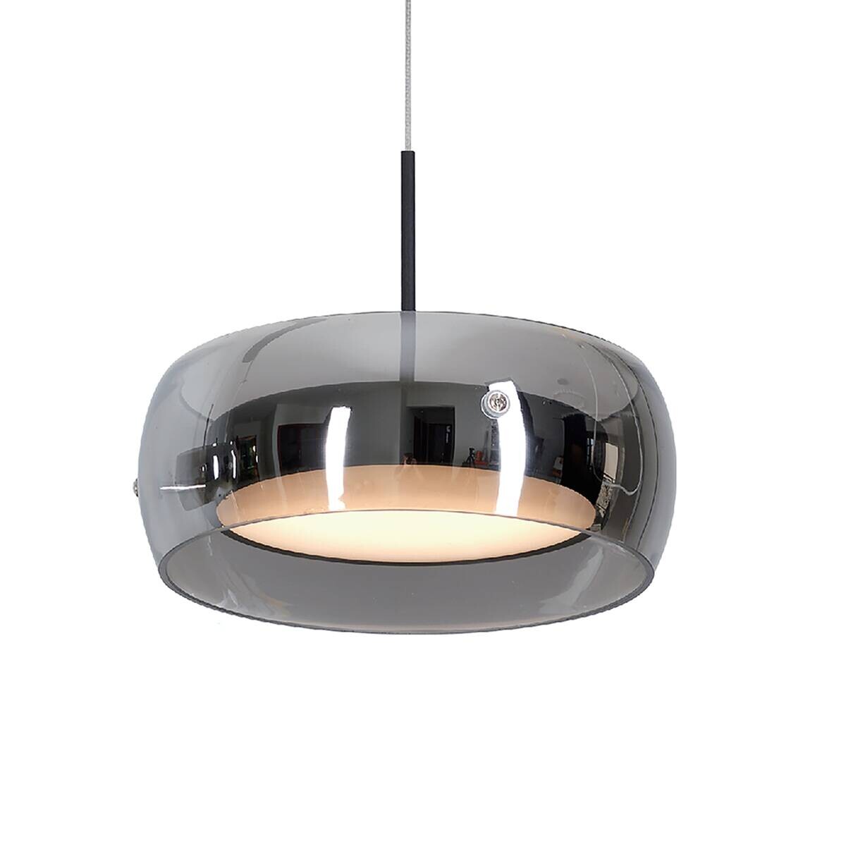 POCOline LED-Pendelleuchte Ole schwarz Metall Glas B/H/L: ca. 20x80x80 cm