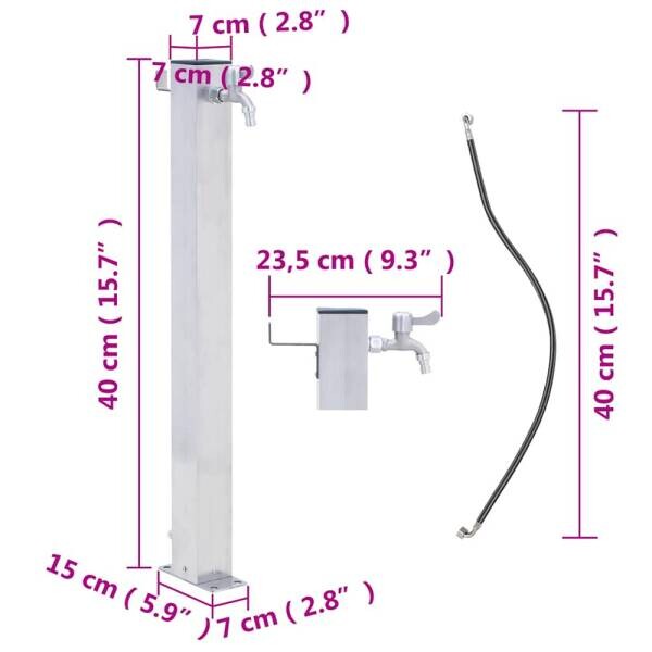 vidaXL Wassersäule silber