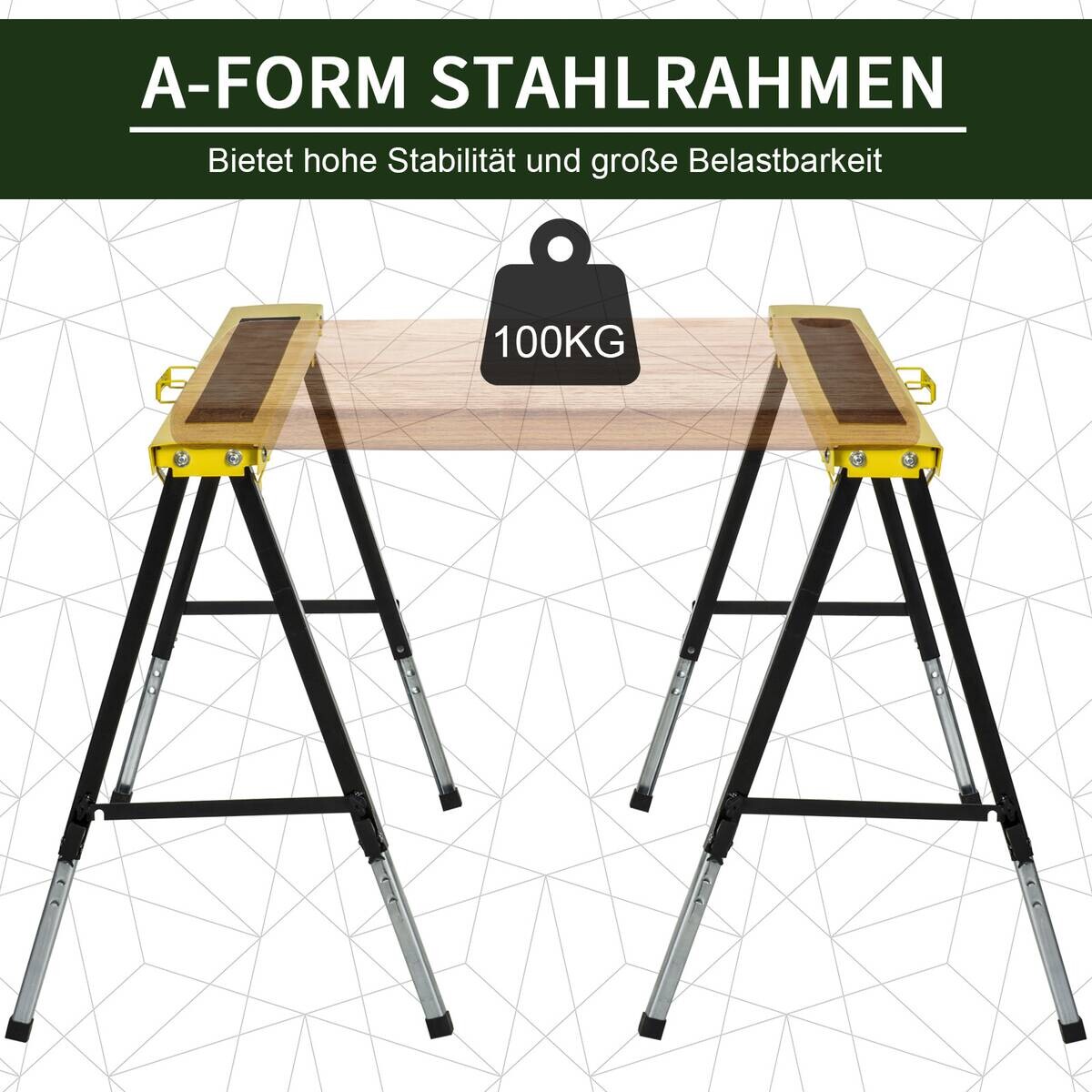 Werkbank gelb Edelstahl B/H/L: ca. 49x100x90 cm