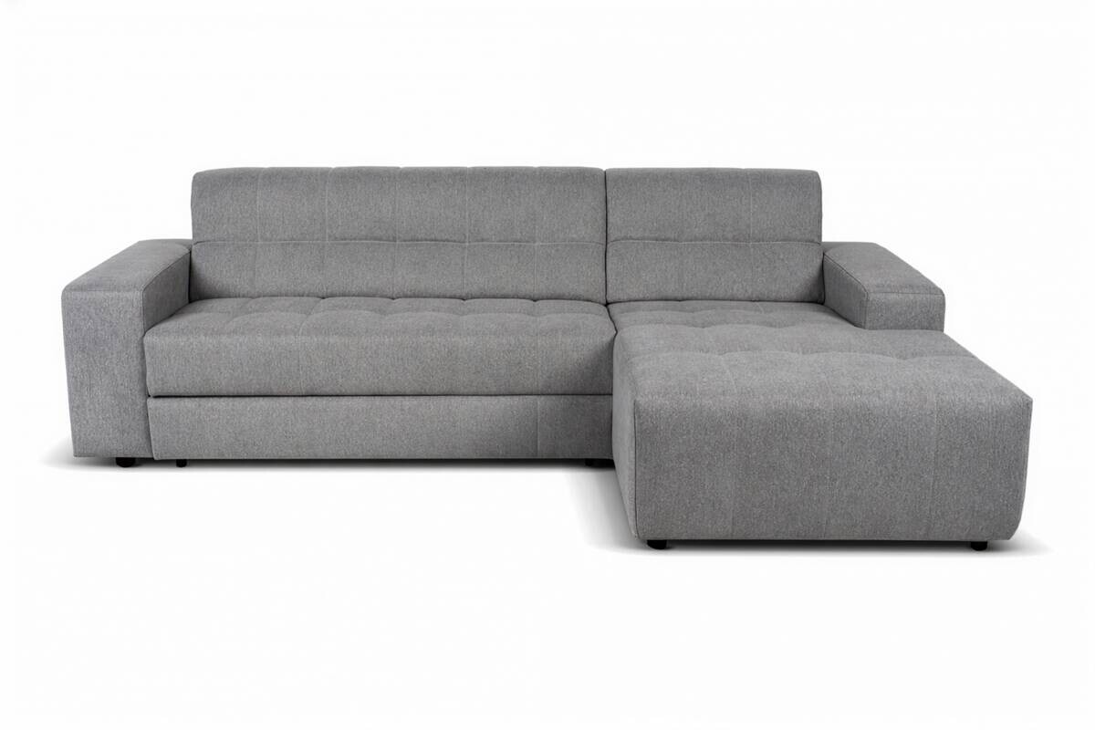 Ecksofa mit Bettfunktion grau Flachgewebe B/H/T: ca. 267x93x163 cm