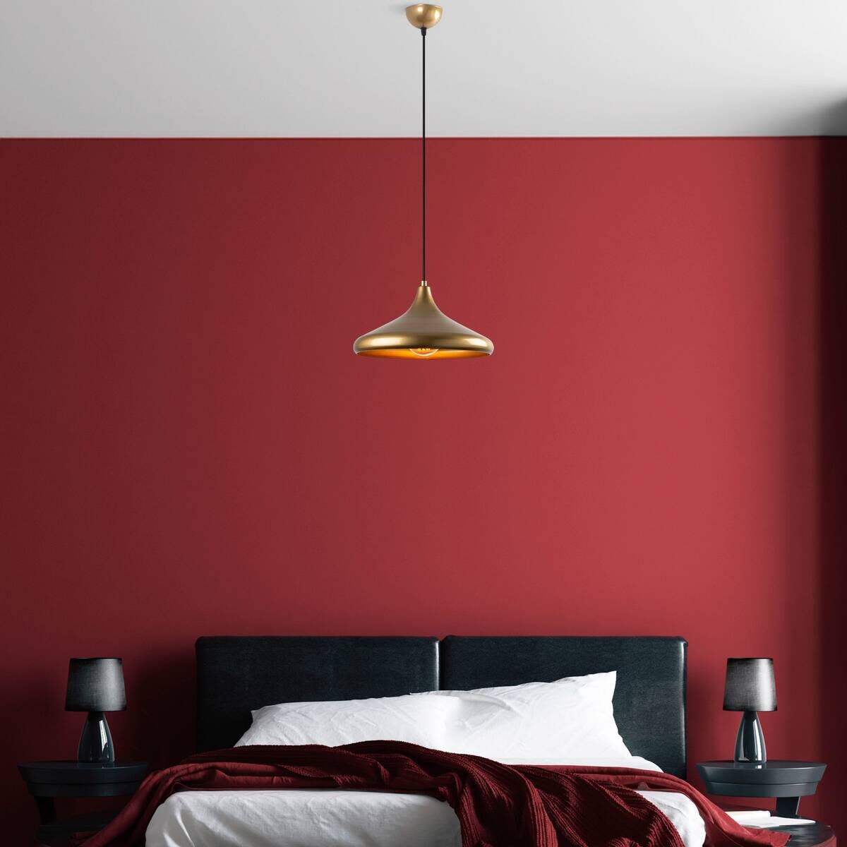 Opviq Pendelleuchte Eysan-210 gold B/H/T/L/D: ca. 35x126x35x35x35 cm E27 1 Brennstellen