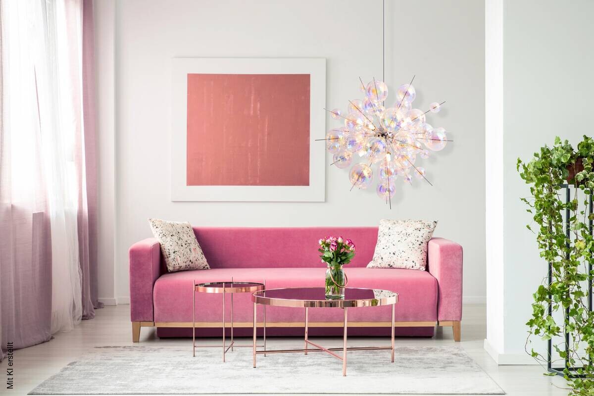 Näve Leuchten Pendelleuchte 7026430 multicolor Glas Metall B/H/T: ca. 65x65x65 cm G9 10 Brennstellen