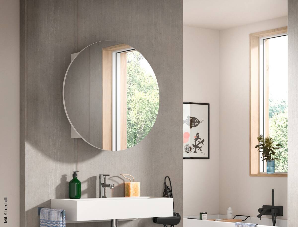 Spiegelschrank Riff weiß B/H/T: ca. 70x70x18 cm