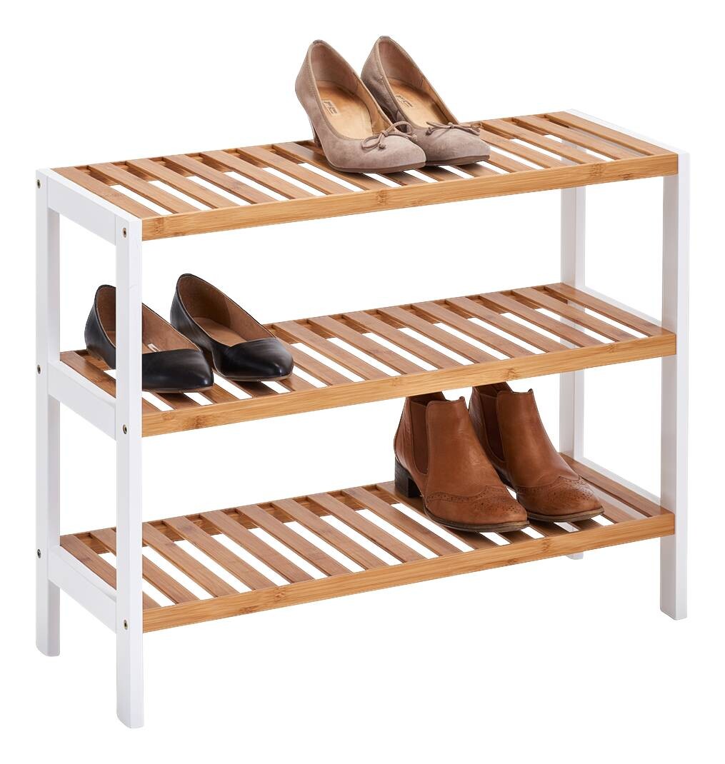 Zeller Schuhregal weiß Bambus B/H/T: ca. 70x54x26 cm