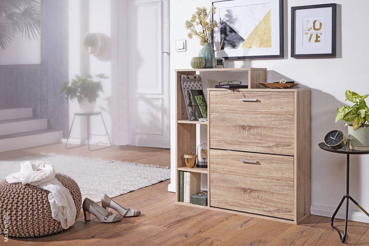 Schuhkipper Eiche Sonoma Nachbildung B/H/T: ca. 24x93x85 cm